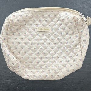 Beige Quilted Cosmetic Bag